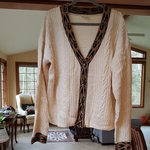 BIbi Cream and Brown Women's Sweater